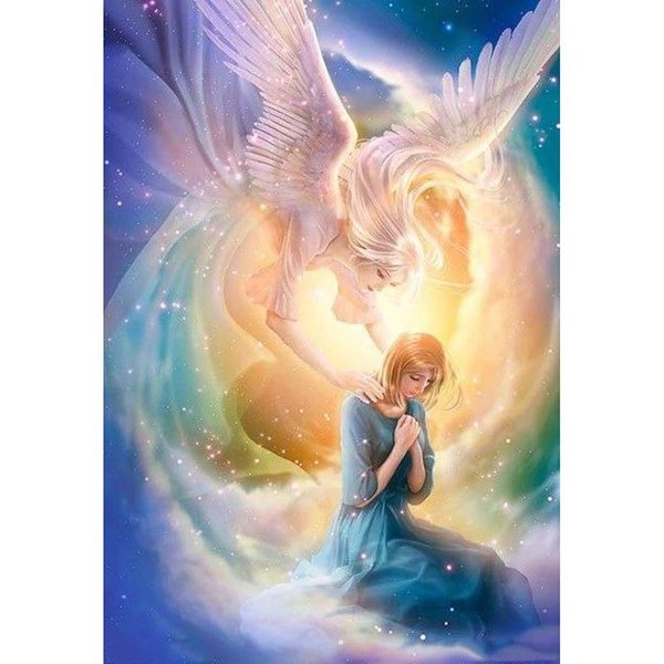Diament Haft Anioł Stróż 5D DIY Diament Malarstwo Diament Mozaika ZdjęCia DżEtóW 50X70CM-image