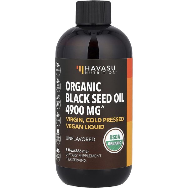 Havasu Nutrition, Aceite De Semilla Negra OrgáNico, Sin Sabor, 8 Fl Oz (236 Ml)-image