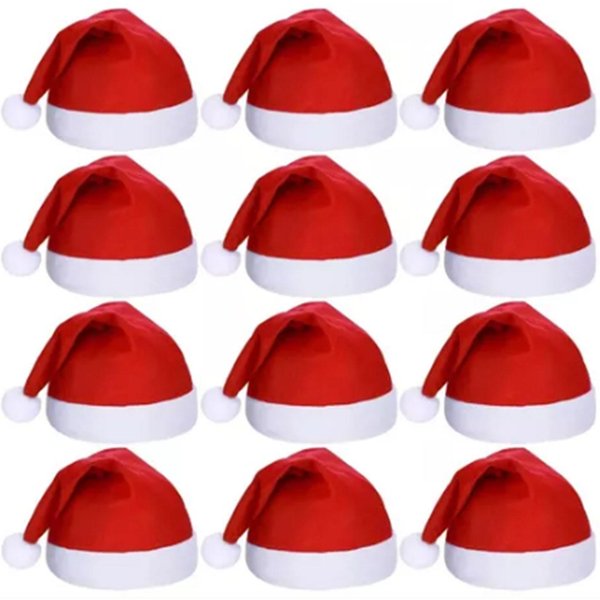 12 Piezas Sombrero De Papá Noel Sombrero De Navidad Para Adultos Unisex CóModo Sombreros De Navidad Para Navidad AñO Nuevo-image