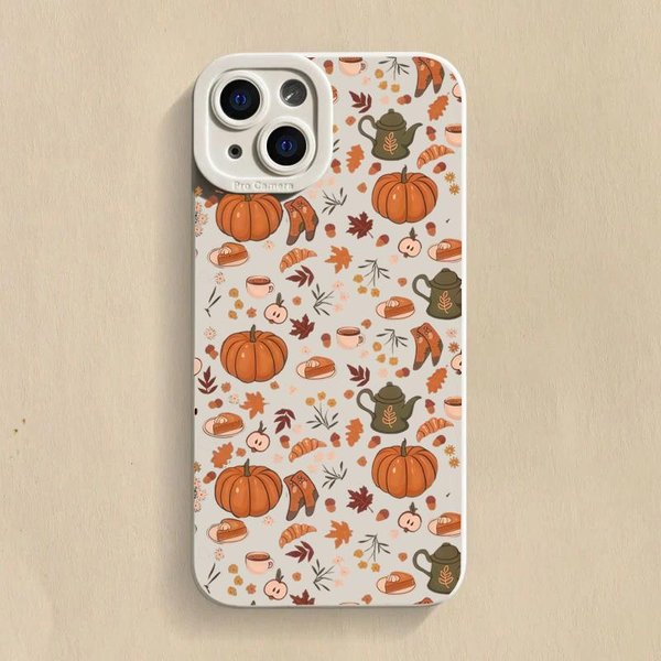 Jesienna Dyniowa Skrzynia Etui Na Telefon Dla Iphone 17 16 15 14 13 12 11 Pro Max 17 Air 16E XS X XR 7 8 Plus SE Odporne Na WstrząSy MięKkie Etui Iphone 8 Brown-image