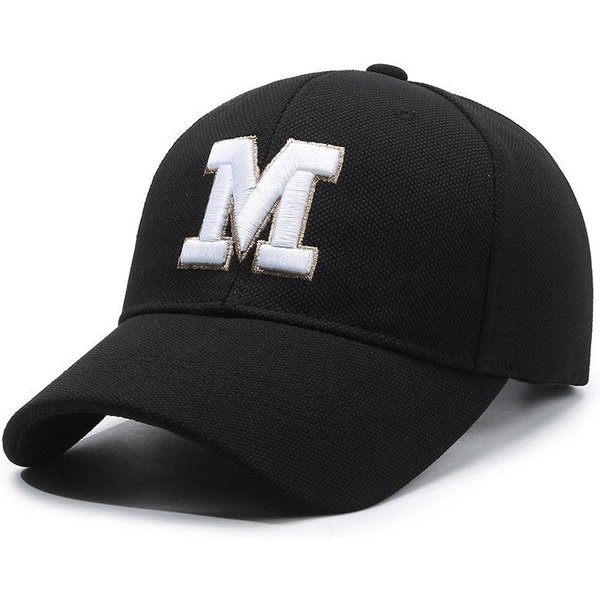 Damska Wiosenno-Jesienna Nowa Moda Czapka Baseballowa Z Tkaniny Ananasowej Z Literą M MęSka Wszechstronna Outdoorowa Czapka Baseballowa Z Daszkiem Kapelusz PrzeciwsłOneczny Adjustable-image