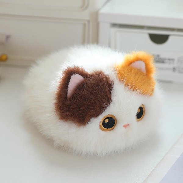 Juguete De Peluche De Gato Lindo De 20 Cm Gato Negro Gatito SiaméS Gato Calicó MuñEco De Peluche Gato Redondo DescompresióN Juguete Relleno De Gato Regalo De CumpleañOs Para NiñOs 20Cm-image