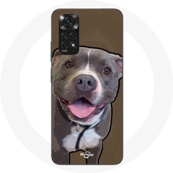 Funda - Xiaomi - Redmi Note 11 4G - Flexible - Perro Pitbull - Blanco Y Gris Blanco-image