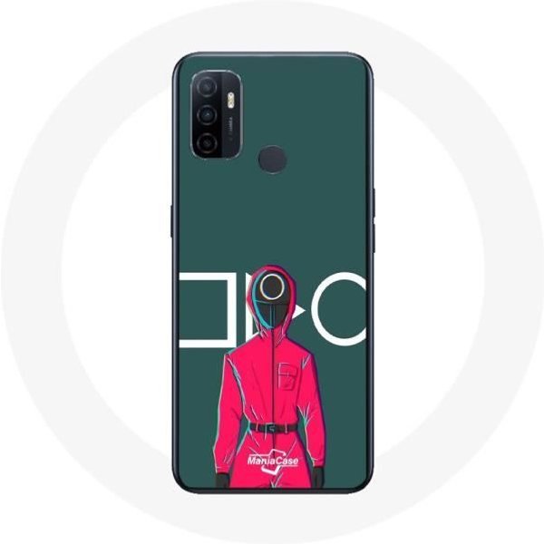 Funda - Squid Game - Oppo A53 - Soldado Rojo - MáScara CíRculo - Flexible Rojo-image