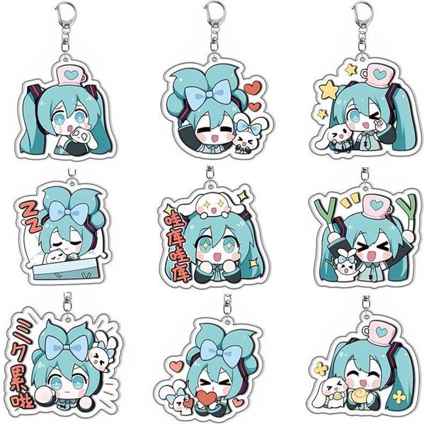 Hatsune Miku Akrylowy Breloczek Urocza Dziewczyna Anime GadżEt Kreatywność Uroczy Wisiorek Do Plecaka Dekoracja Moda Niespodzianka Zabawki Prezenty-image