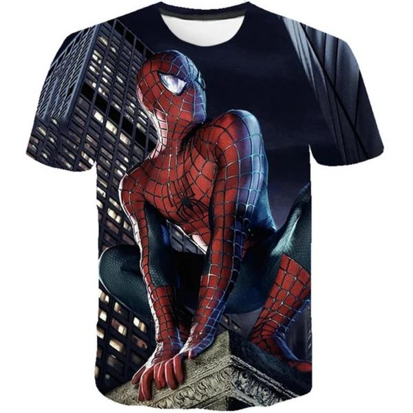 Letnia MęSka Koszulka Z Nadrukiem 3D WzóR Superbohatera Marvela Spider-Man - Street OkrąGłY Dekolt KróTki RęKaw Koszulka Sportowa Dla DorosłYch 5XL Gray-image