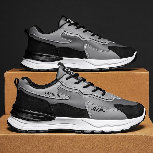 Zapatos Deportivos Casuales Para Hombre Estilo Nuevo OtoñO Impermeables Antideslizantes Zapatos De Trabajo Calzado De Trabajo Verano Zapatos De Moda 44 Gray-image