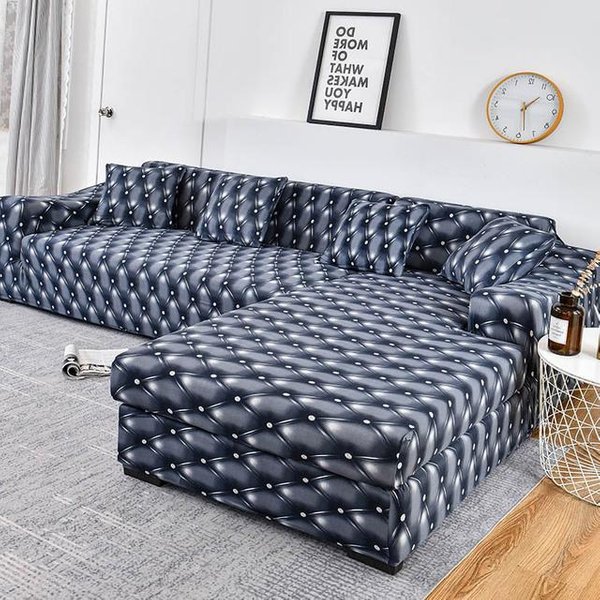 Funda De Sofá EláStica En Forma De L Para Sofá Chaise Longue Cubre, Fundas EláSticas Para Sofá Para Sala De Estar 2-Seater 145-185Cm-image