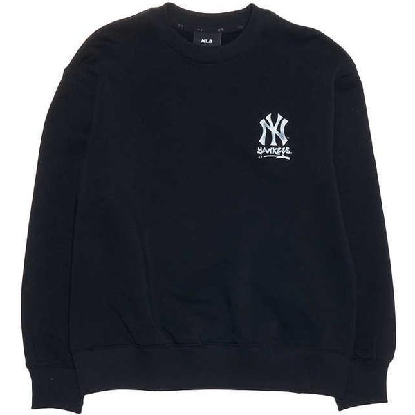 Sudadera Casual Suelta De Cuello Redondo De Moda MLB New York Yankees Unisex Sudadera Negra 3AMTB0551-50BKS S Black-image