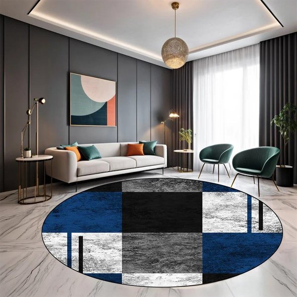 Lekki Luksus OkrąGłY Dywan Dekoracja Salonu Domowego Sofa KrzesłO Boczna Mata Pod Stopy Sypialnia Przy ŁóżKu Szatnia Dywaniki ŁAzienka Mata PodłOgowa 60Cm 23.6 In-image