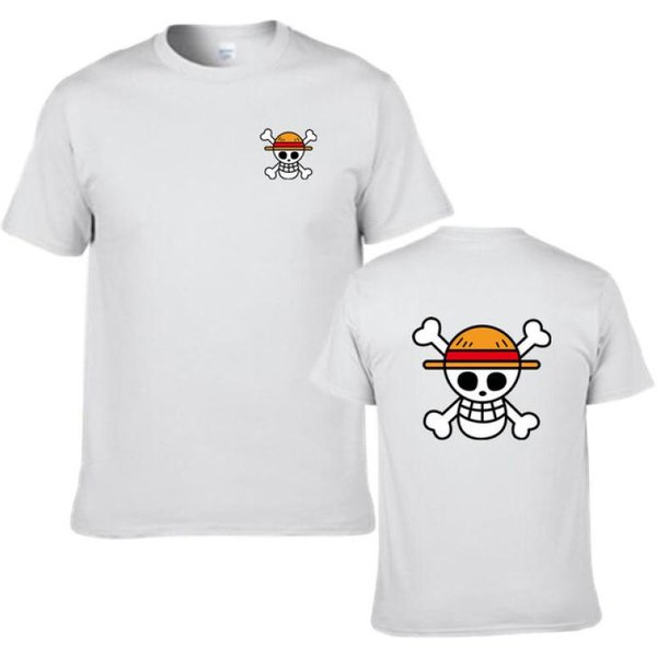 Letni MęSki KróL PiratóW Anime Print Kostium Dla Par Z KróTkim RęKawem T-Shirt MęSki Hip-Hopowy Top Z KróTkim RęKawem XL White-image