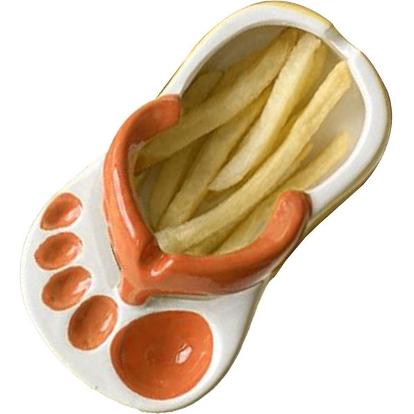 Plato CeráMico Para Patatas Fritas Chanclas Lindas Plato Para Patatas Fritas TazóN CeráMico Lindo Snack Con Forma De Chancla Patatas Fritas Salsa De Soja Naranja-image