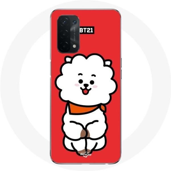 Funda Para Oppo A54 5G BTS Bangtan Boys BT21 RJ De Jin Fondo Rojo-image