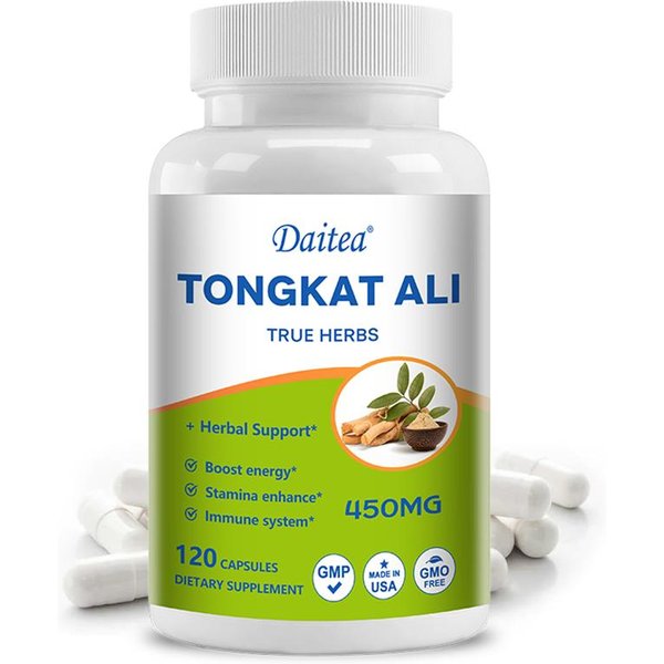 Tongkat Ali 450 Mg Suplement Diety, 120 KapsułEk Z Ekstraktami ZiołOwymi Na Butelkę 120 Capsules White-image