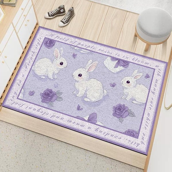 Felpudo De Dibujos Animados Puerta Alfombra De Anillo De Seda Entrada Del Hogar Felpudo Duradero Alfombra Para Suciedad Alfombra De Anillo De Seda 40 * 60CM Silk Circle-image