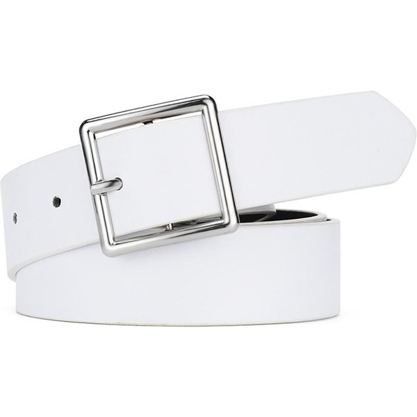 CinturóN De Mujer De Piel SintéTica Suave Con Hebilla Cuadrada Y Hebilla De Pasador Para Vaqueros, CinturóN Negro, Elegante, De Marca De Lujo, Correa Vintage Elegante Para Mujer-image