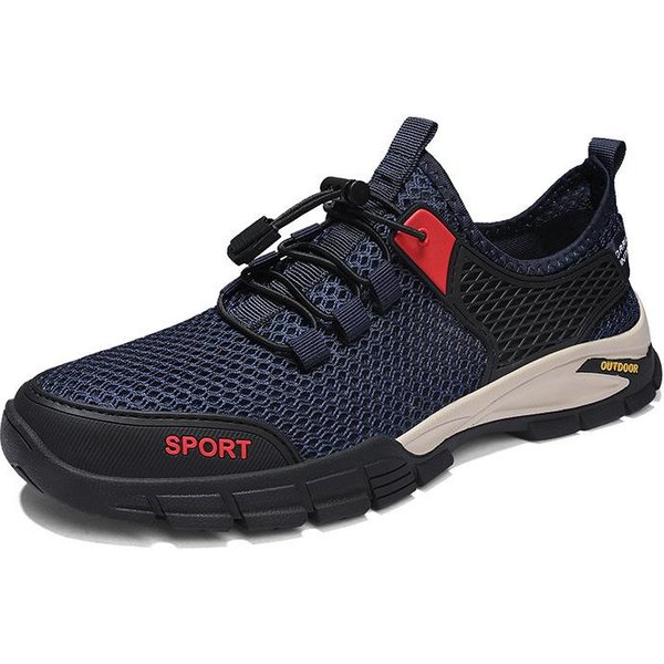 Zapatos De Verano Para Hombre Para Senderismo En RíOs Malla Transpirable MontañIsmo Al Aire Libre Zapatos De Hombre Suela Blanda Zapatos Deportivos Ligeros 44 Black-image