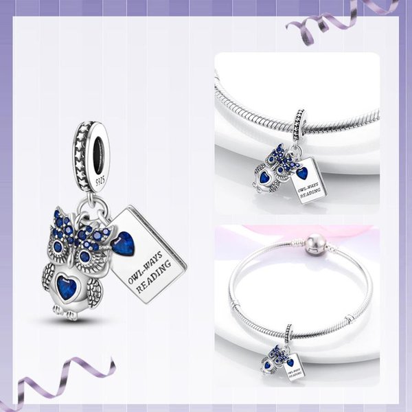 Abalorios CamaleóN LuciéRnaga Compatibles Con Pulseras Originales De Moda Plata De Ley 925 Abalorio Huella Pata Abalorio Girasol JoyeríA Colgante Ojos Malignos SEC282 White-image