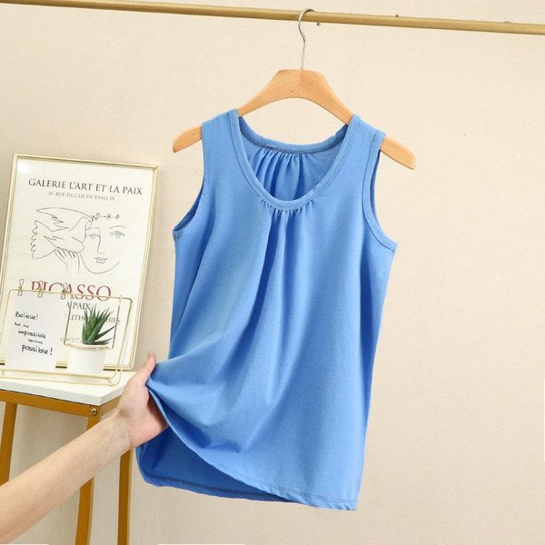 Camisetas Sin Mangas De Talla Grande Con Pliegues Sueltos Para Mujer, Camisetas De Verano De Modal Sin Mangas, Ropa De Casa De Color SóLido, Chaleco Superior E Inferior XL A 6XL 5XL Gray-image