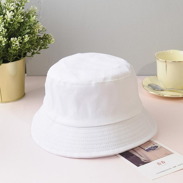 BawełNiany Kapelusz Typu Bucket Unisex Letni Kapelusz PrzeciwsłOneczny Outdoorowy Kapelusz Rybacki Dla Kobiet MężCzyzn PlażA Adult 58Cm-60Cm White-image