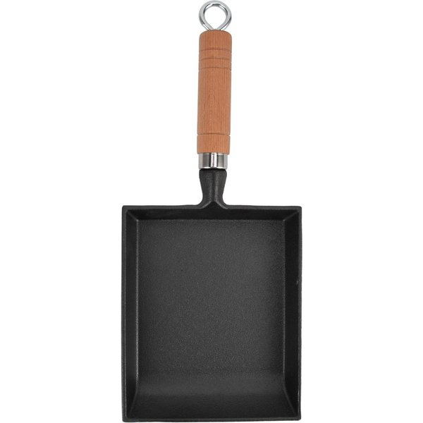 15,5CM Pogrubiona Patelnia Do SmażEnia Z Drewnianym Uchwytem, żEliwna Patelnia Z PłAskim Dnem, Patelnia Do NaleśNikóW Do Kuchni L-image