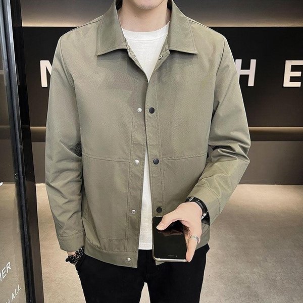 Nueva Chaqueta De Hombre Tendencia De Moda Primavera Guapo OtoñO E Invierno Chaqueta Casual VersáTil Para Hombre M Gray-image