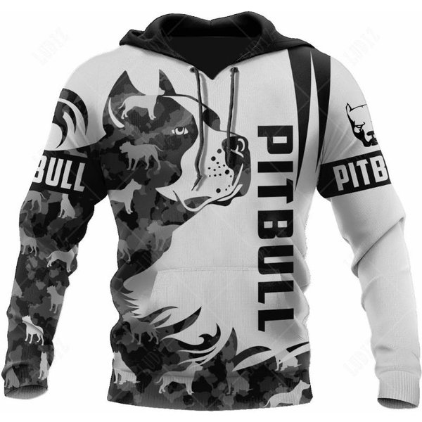 Bluzy Bluza MęSka Z Kapturem Pitbull 3D Nadruk Jesień Casual DłUgi RęKaw Oversize Streetwear Z Kapturem Dla MężCzyzn Odzież Topy 3XL-image