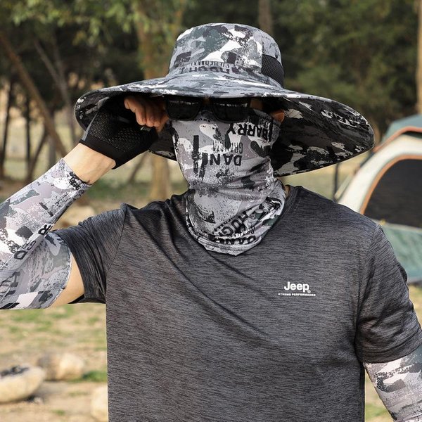DużY Rozmiar 60-65 Cm Kapelusz Bucket hat MęSki Letni Regulowany Plus Size Ochrona Przeciw SłOńCu Daszek Outdoor Turystyka DużE Rondo Kapelusz Rybacki 60-65CM-image