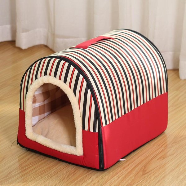 Casa Para Mascotas Perro Cama Para Perros Gatos Animales PequeñOs Cama Para Dormir Interior Suave Acogedora Cama Cueva Para Perros Plegable ExtraíBle CáLida Perrera Para Gatos S 35X32X28Cm-image