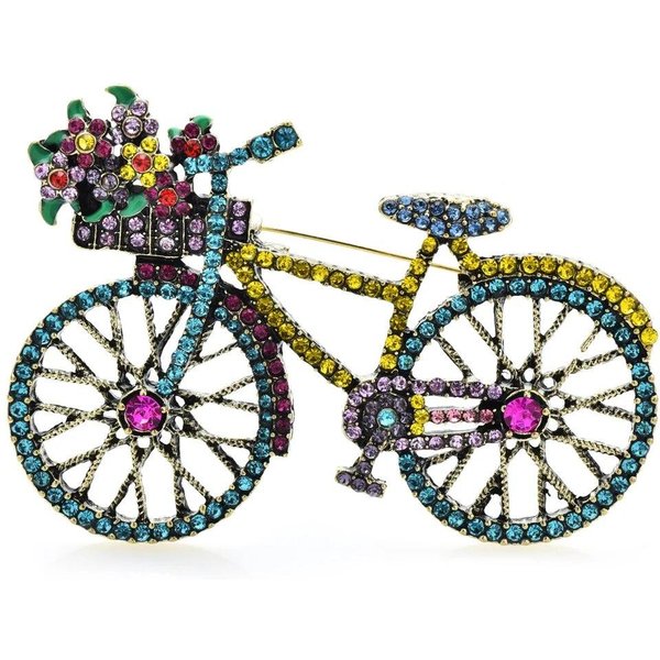 Wuli & Baby-Broches De Bicicleta Brillantes Para Mujer, Unisex, 2 Colores, Hermosas Flores, Broche De Bicicleta, Alfileres, Regalos-image