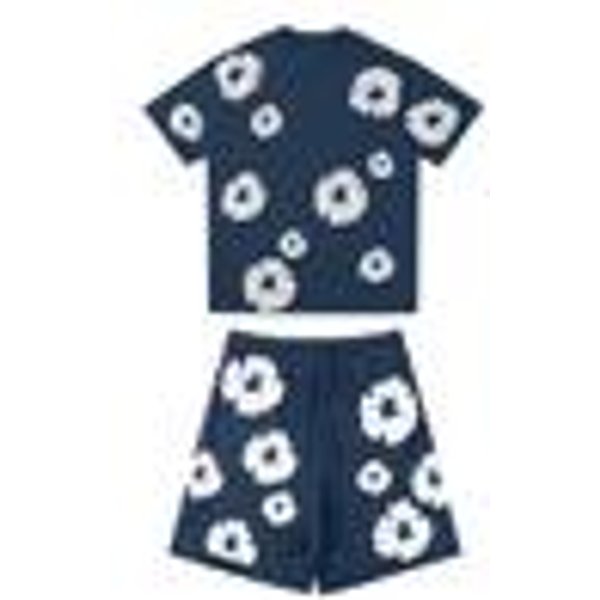 Conjunto De Dos Piezas De Camiseta Estampada Casual Holgada Y Pantalones Cortos Para Mujer Y Hombre Tendencia De Moda Urbana Manga Corta… MáS XL-image