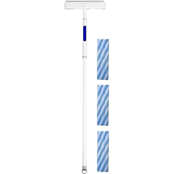 Limpiador De Ventanas 2 En 1, Escurridor De Ventanas Extensible Con Pulverizador, Herramienta De Limpieza De Ventanas De Doble Cara Con Blanco-image