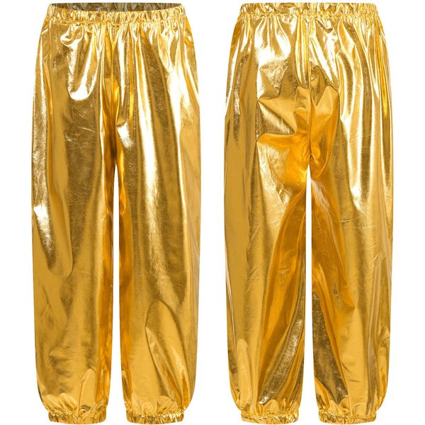 Pantalones MetáLicos Para NiñOs Y NiñAs, Con Cintura EláStica Y Brillantes, Para Danza Jazz, AnimacióN Y Actuaciones En El Escenario 7-8 Years Brown-image