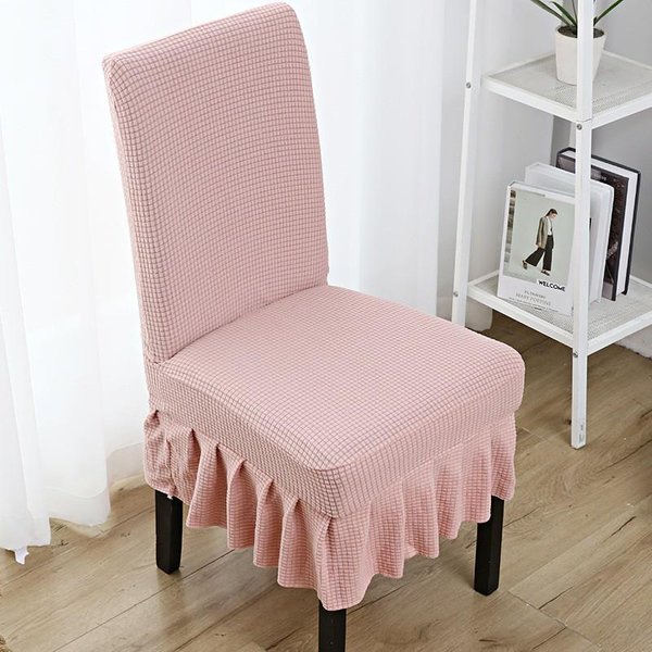 Funda De Falda EláStica Jacquard Para Silla, Media Funda Integrada Para Taburete, Funda Universal Para Silla, Funda Simple Gruesa Para Asiento De Hogar 42*38*38 Cm-image