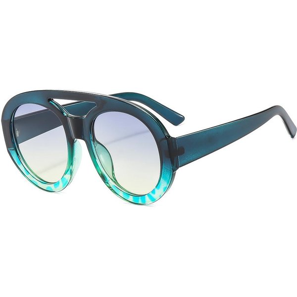 Retro PodwóJny Mostek DużA Oprawka Okulary PrzeciwsłOneczne ŻAbka Modne Damskie Letnie Ochrona Przed SłOńCem UV400 Okulary PrzeciwsłOneczne 1PC-image