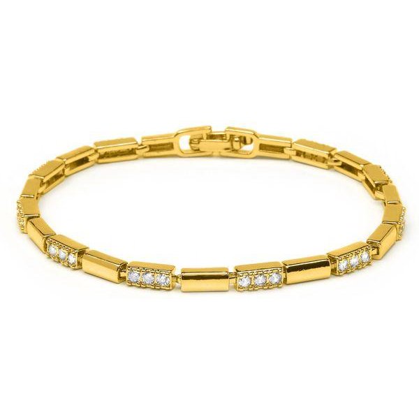 Pulsera - Luxenter - Tavli - Oro Amarillo 18 Quilates - Circonita CúBica Brillante - 18 Cm-image
