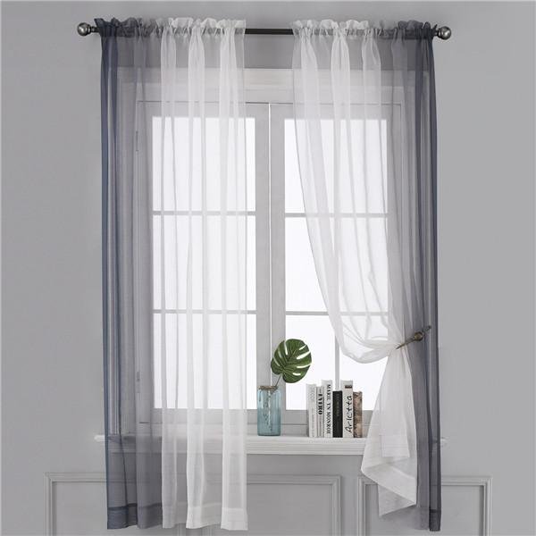 Gradientowe Tiulowe ZasłOny Do Salonu Sypialnia Organza ZasłOna Z Woalu Na Panele Do ObróBki Okien ZasłOny 1 Sztuk W132Xl160Cm 1Pc-image