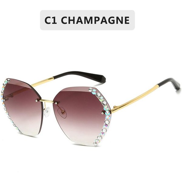 Gafas De Sol Cuadradas Sin Montura Oversize Para Mujer Lujo Moda Lente Graduada Transparente Una Pieza Para Hombre Gafas Gafas-image