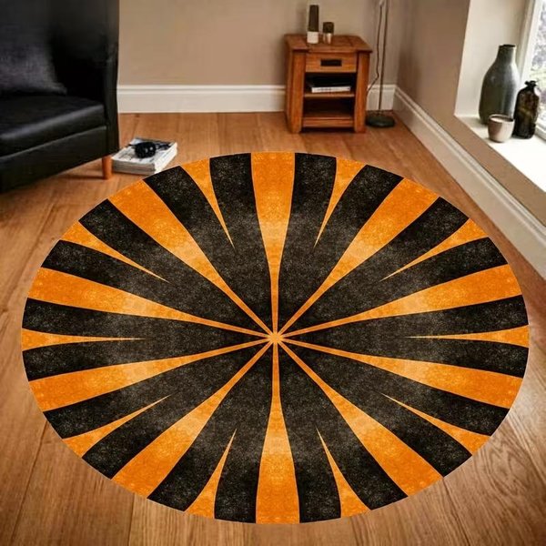 ŚWieżA MięTa Kwiatowy OkrąGłY Dywan Kolorowy WzóR PłAtkóW KwiatóW OkrąGłY Dywan Do Sypialni Salonu Boho Dekoracja Domu 40X40Cm-image