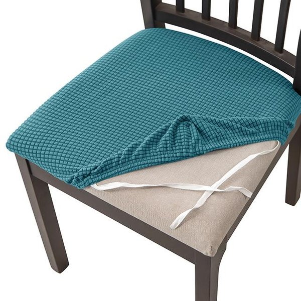 1 2 4 6 Piezas Fundas Para Cojines De Silla Jacquard De Spandex Funda De Asiento Desmontable Para Silla De Comedor Funda EláStica Para Asiento De Silla Para Comedor En Casa 4 PCS Blue-image