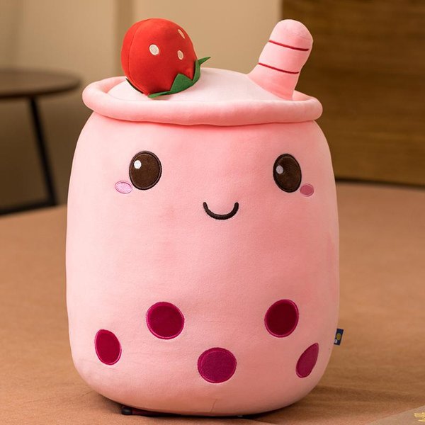25-70 Cm Urocza KreskóWkowa Poduszka KształCie Kubka Bubble Tea Z Owocami I Rurkami Do Picia Realistyczna Pluszowa MięKka Poduszka Na Plecy Zabawne Boba Jedzenie 25Cm-image