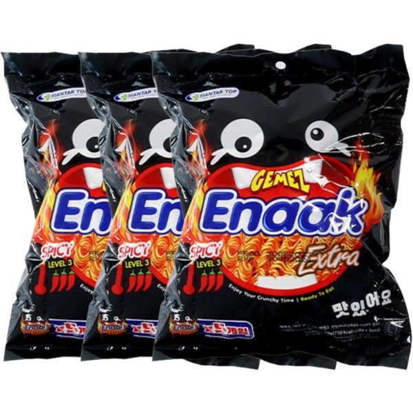 Gemez Enaak Snack De Fideos Picantes Crujiente Salado Crujiente 140G (28G X 5) X 3 Paquetes-image