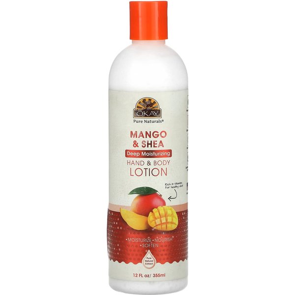 Okay Pure Naturals, LocióN Para Manos Y Cuerpo, Mango Y Karité, 12 Fl Oz (355Ml) White-image