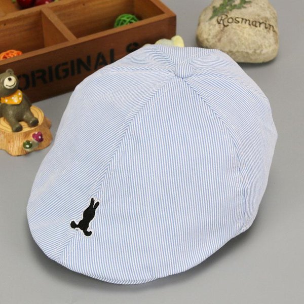 Gorro De Boina A Rayas Para Bebé, Gorros De AlgodóN Para Bebé, NiñO Y NiñA, Gorro Infantil Para Bebé Azul-image