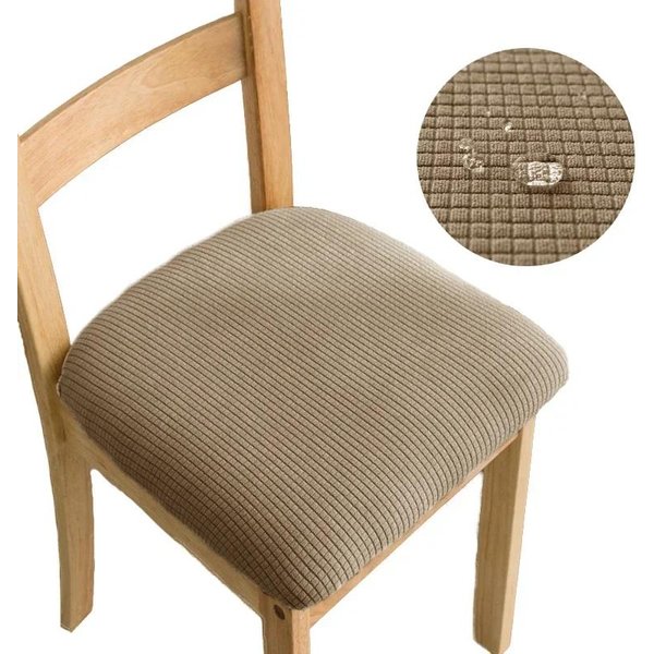 Fundas Jacquard Para Silla Comedor EláSticas Protector De Silla Asiento Fundas Desmontables Color SóLido Cubierta De CojíN Tapizado 4 PCS-image