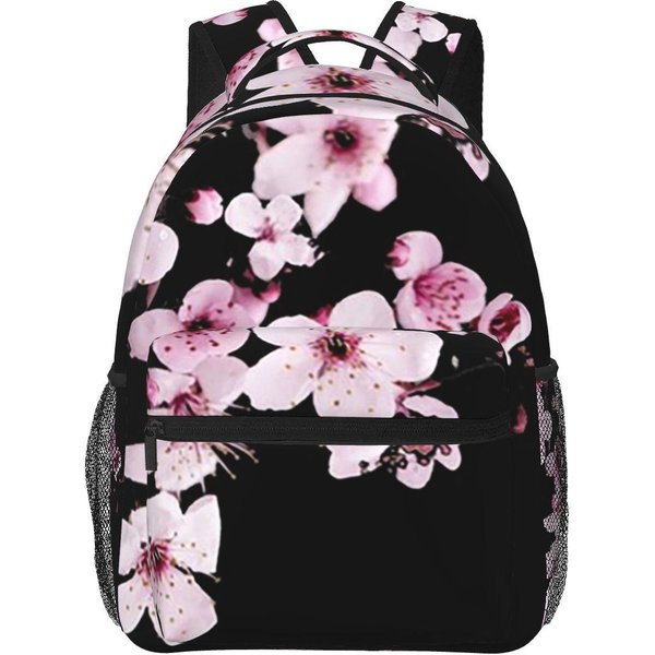 Mochila Azul Oscuro Con Flores De Cerezo Sakura Mochila Escolar Para Estudiantes NiñOs NiñAs Mochila Para Libros Mochila Escolar Infantil Bolsos De Hombro Para Computadora Para Hombres Mujeres One Size-image