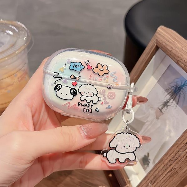 Etui Do Redmi Buds 5 Pro KreskóWka WiśNiowy Kok Przezroczyste Bezprzewodowe SłUchawki MięKka OsłOna Dla Xiaomi Redmi Buds Buds5 Pro Etui Coque Fundas Redmi Buds 5 Pro White-image