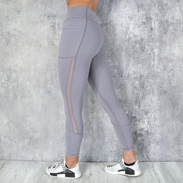 Mallas Deportivas EláSticas De Color SóLido Para Mujer, Con Bolsillos, Malla De Cintura Alta, Pantalones Deportivos Para Correr Y Yoga, Mallas Transpirables XL-image