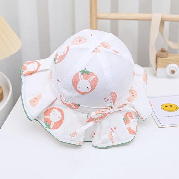 Sombrero Para Bebé NiñA Sombrero De Sol Para Bebé NiñA Sombrero De Pescador Verano Ala Ancha Sombrero De Sol ProteccióN Solar Sombrero De Sol (50-52Cm)-image