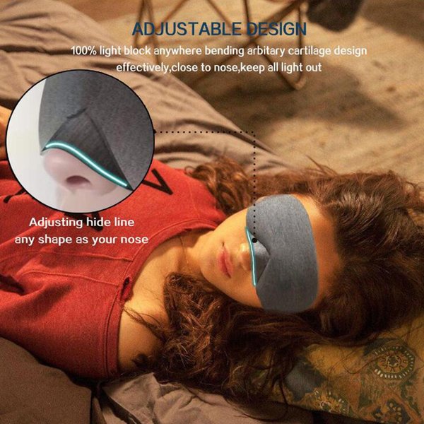Antifaz De AlgodóN Para Dormir Antifaz Para Dormir Que Bloquea La Luz Con Correa Ajustable Para Dormir De Noche Negro-image